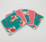 Mixed print reusable make up wipes